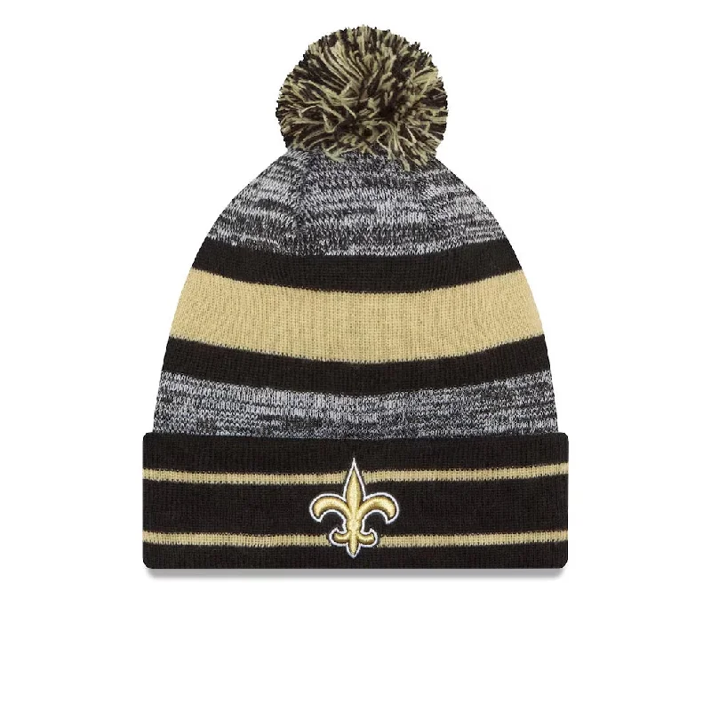 Striped Hat-New Era - New Orleans Saints Cuff Pom Knit (11239795)