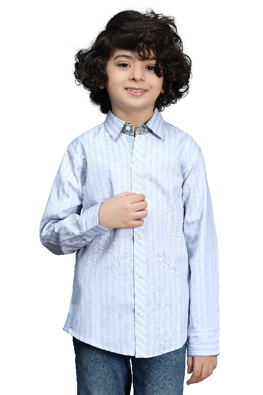 Business Button Down Shirt-White Stripe Casual Shirt