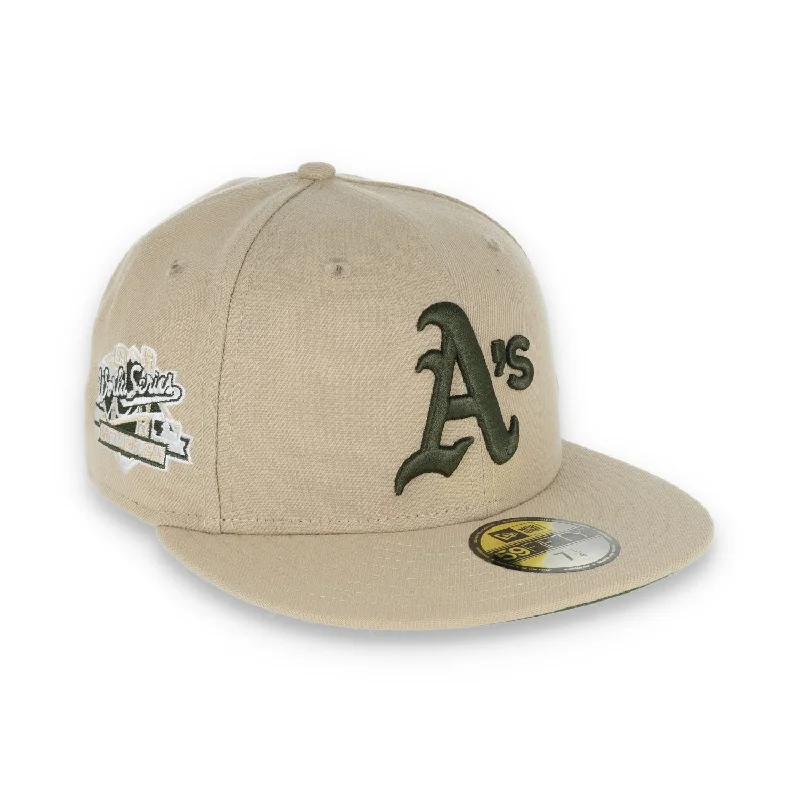 Bucket Hat-New Era Oakland Athletics 1989 World Series Patch 59FIFTY Fitted-Camel/Rifle