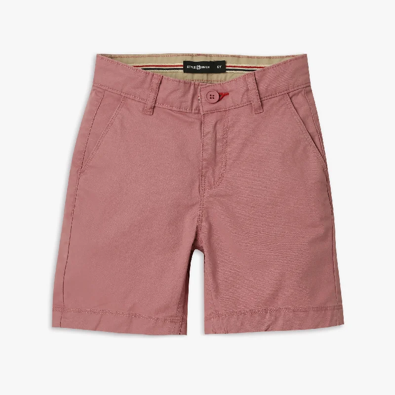 Hiking Shorts-Boys Regular Fit Solid Mid Rise Shorts