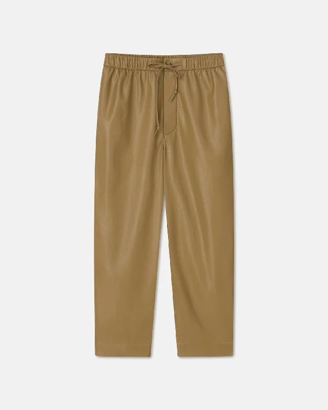 Jain - Okobor™ Alt-Leather Relaxed Pants - Muted Khaki Okobor