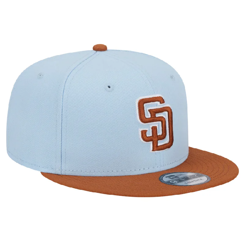 Music Hat-New Era San Diego Padres 2-Tone Color Pack 9FIFTY Snapback Hat -Light Blue/Rust