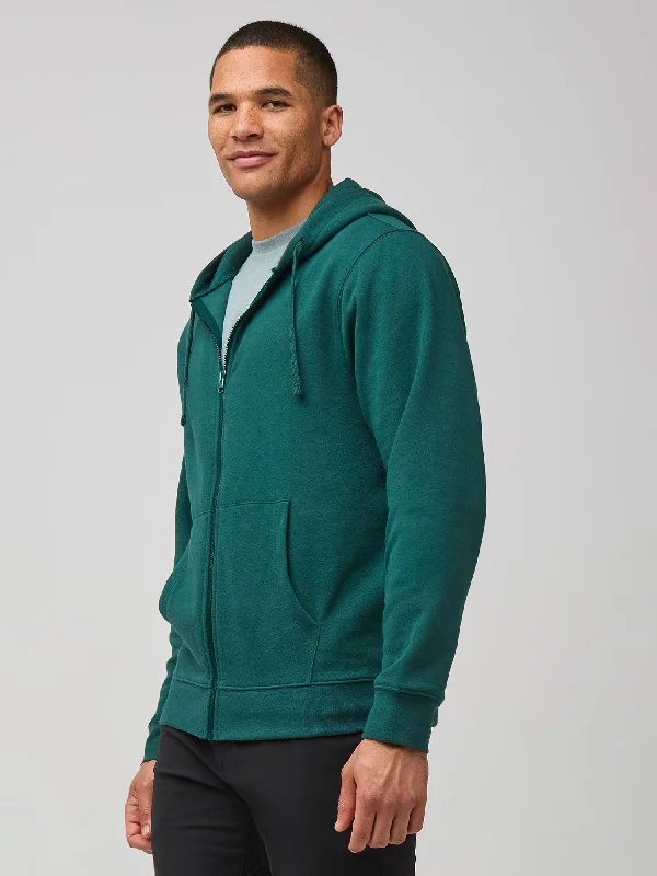 Cartoon Hoodie-Dark Emerald Zip-Up Hoodie