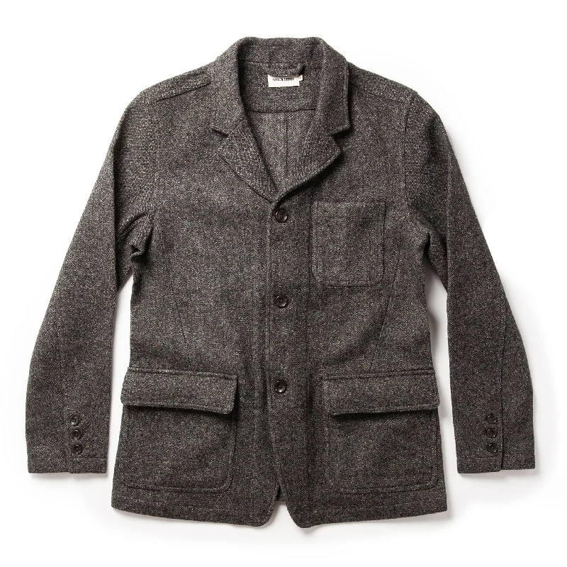 Fishing Jacket-The Gibson Jacket in Charcoal Birdseye Wool