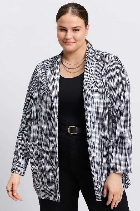 Cartoon Jacket-Alana Plus Mini Gingham Crinkle Jacket