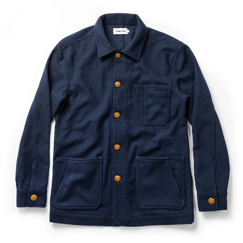 Glow In The Dark Jacket-The Ojai Jacket in Navy Boiled Wool