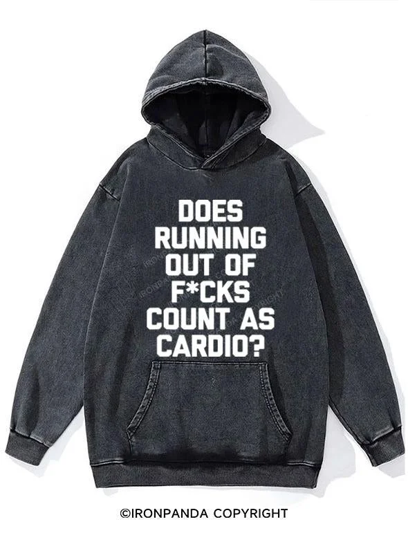 Heavyweight Hoodie-DOES RUNNING OUT OF FUCKS COUNT AS CARDIO WASHED GYM HOODIE