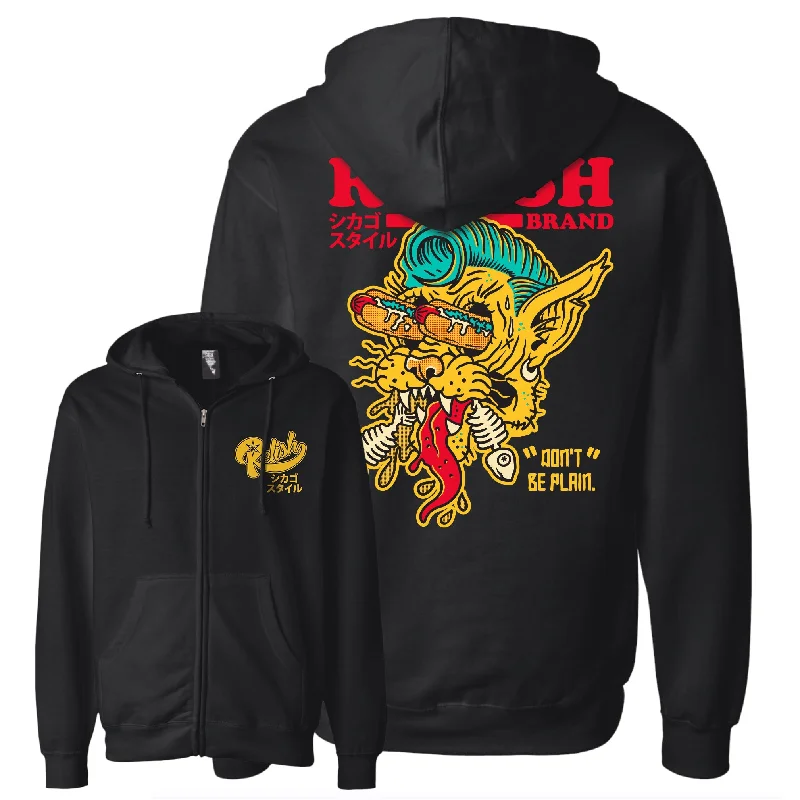 Eagle Hoodie-Hot dog Cat - Don't be Plain. - Heavyweight Hoodie