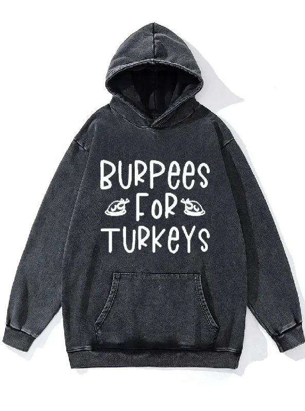 Cozy Hoodie-BURPEES FOR TURKEYS Washed Gym Hoodie