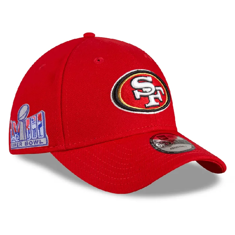 Gothic Hat-New Era San Francisco 49ers Super Bowl LVIII Side Patch 9FORTY Hat-Scarlet