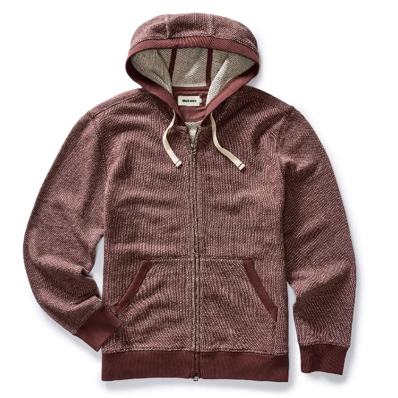 Rock Hoodie-The Apres Zip Hoodie in Merlot French Terry Twill