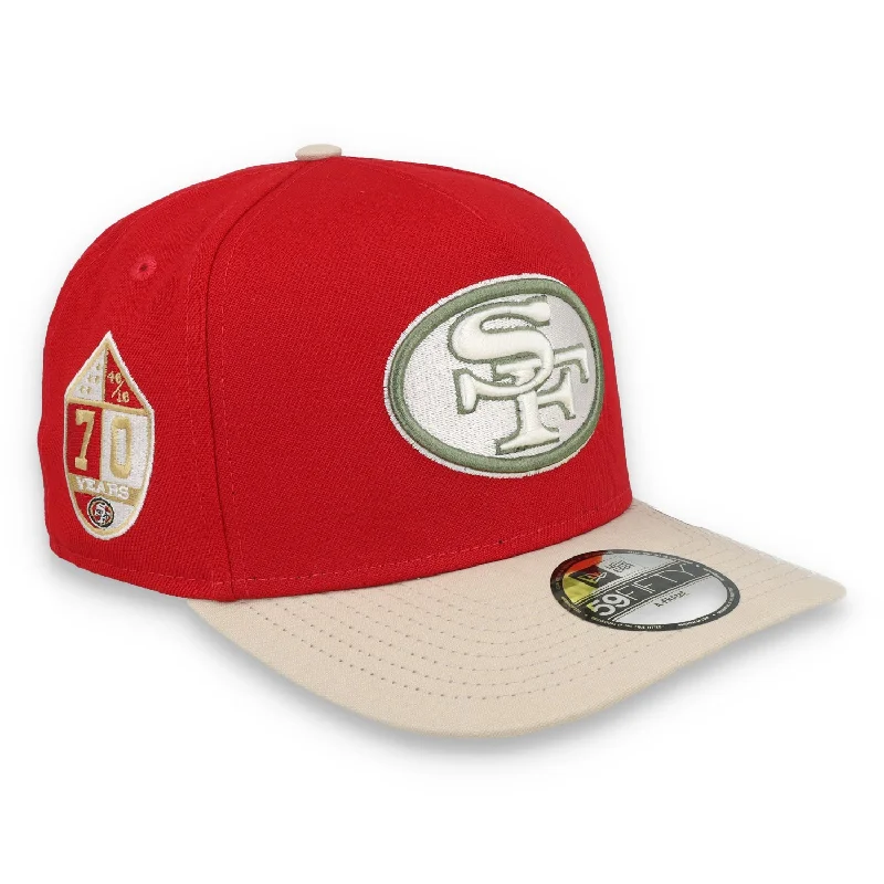 Floral Hat-New Era San Francisco 49ers 70th Anniversary Side Patch Canvas A-Frame 59FIFTY Fitted Hat