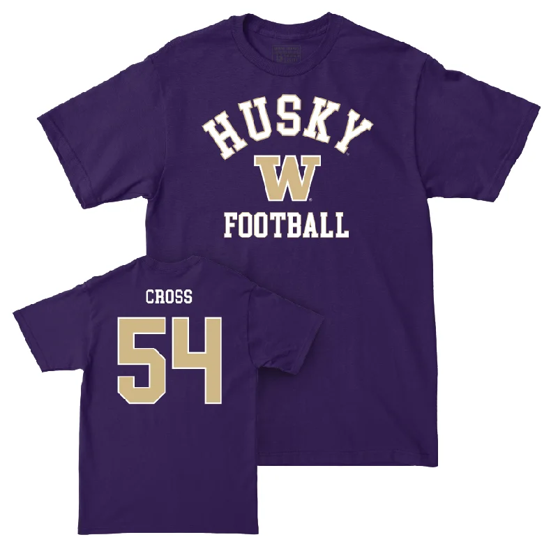 Crew Neck T-Shirt-Football Purple Classic Tee   - Parker Cross