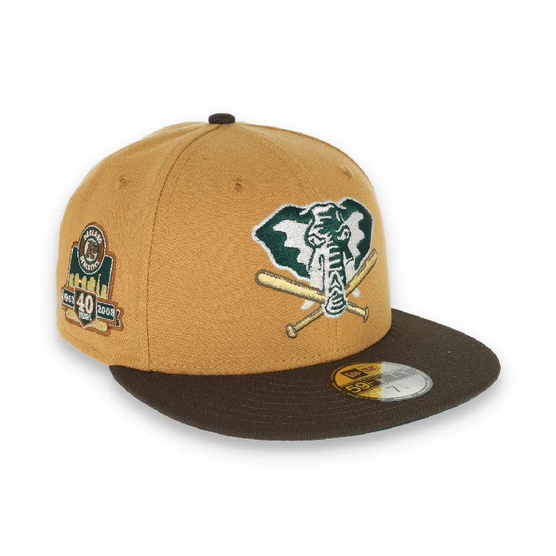 Artistic Hat-New Era Oakland Athletics 40th Anniversary Patch 59FIFTY Fitted-Panama Tan