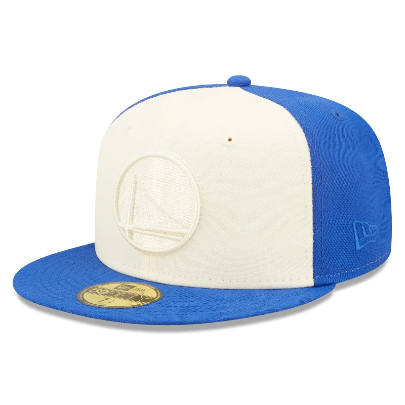 Trucker Hat-NEW ERA GOLDEN STATE WARRIORS 2-TONE 59FIFTY FITTED HAT -BLUE/CREAM