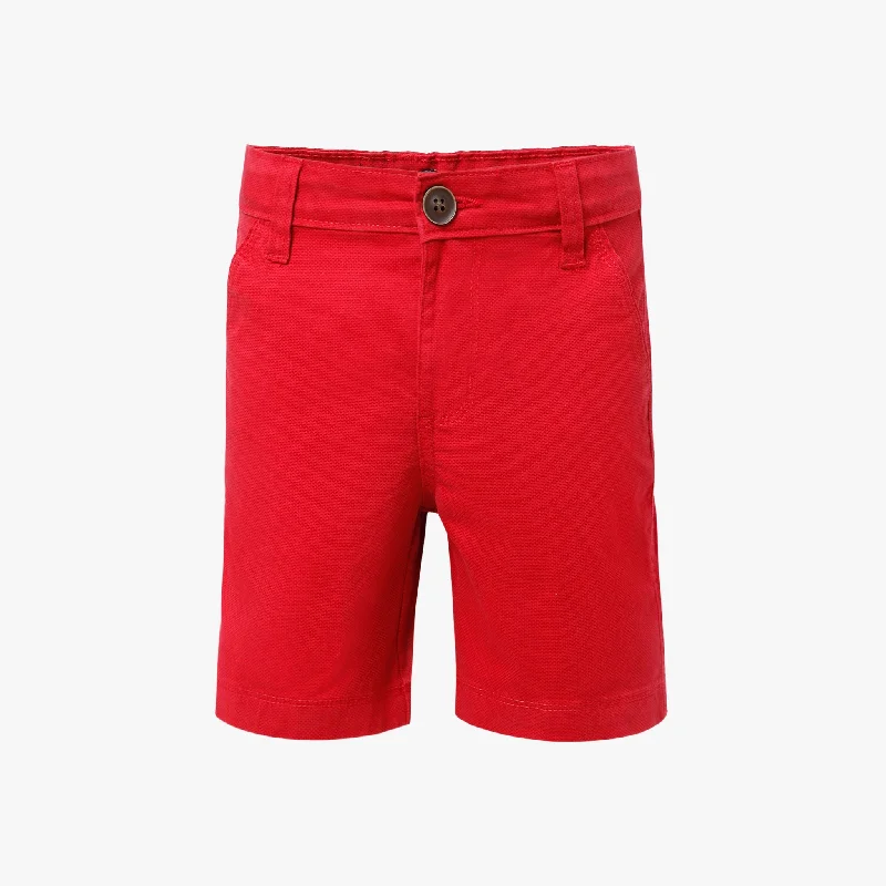 Vintage Shorts-Boy's Regular Fit Solid Mid Rise Shorts