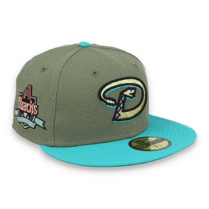 Skiing Hat-New Era Arizona Diamondbacks 10th Anniversary Side Patch 59FIFTY Fitted Hat- Olive Green