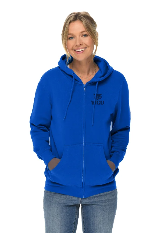 Slim Fit Hoodie-Unisex WGU Left Chest Embroidered Full Zip Hoodie