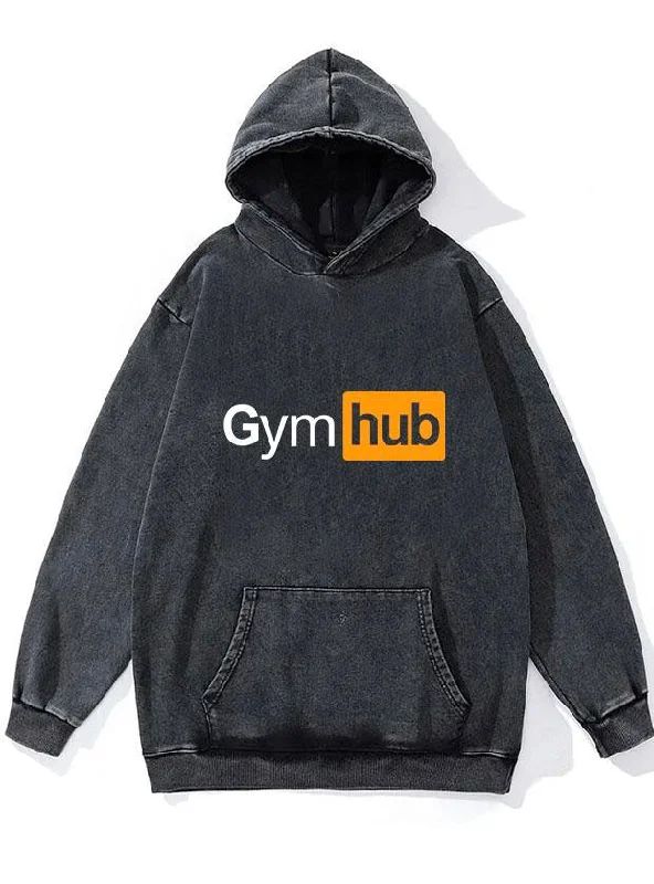 Grunge Hoodie-Gym Hub WASHED GYM HOODIE