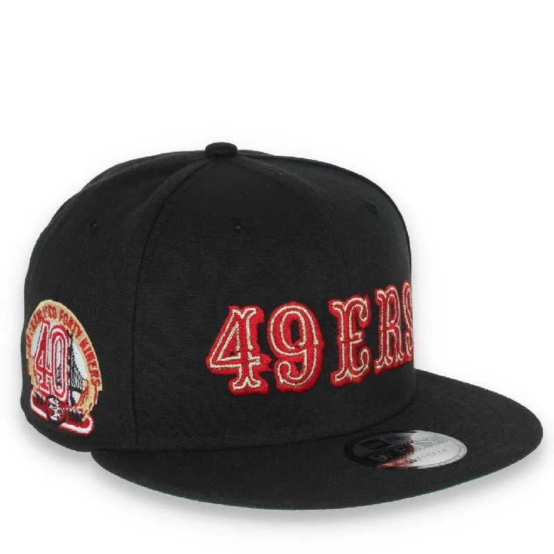 Aesthetic Hat-SAN FRANCISCO 49ERS 40TH ANNIVERSARY SIDE PATCH NEW ERA 9FIFTY SNAPBACK-BLACK