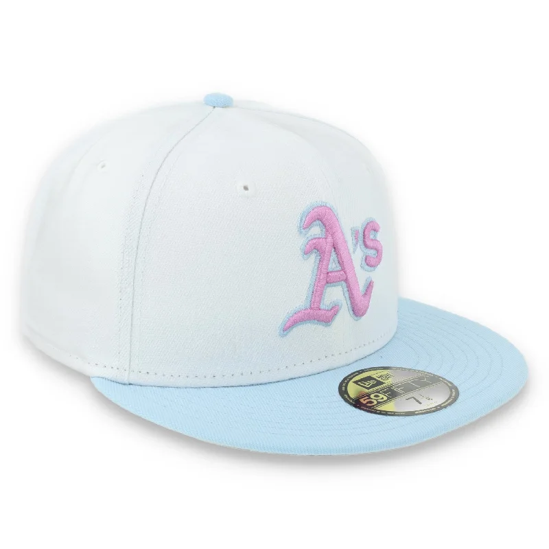 Vintage Hat-New Era Oakland Athletics Color Pack 59FIFTY Fitted Hat-White/Light Blue /Pink