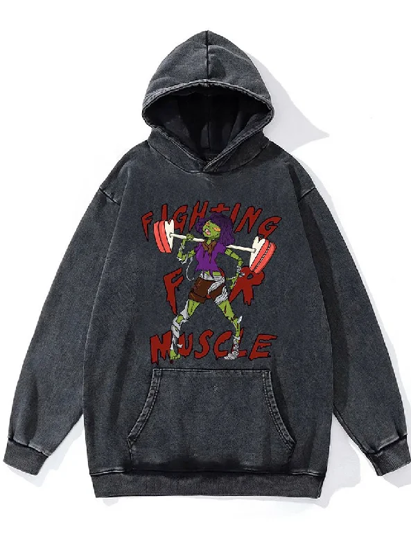 Camo Hoodie-Fight for Muscle Washed Gym Hoodie