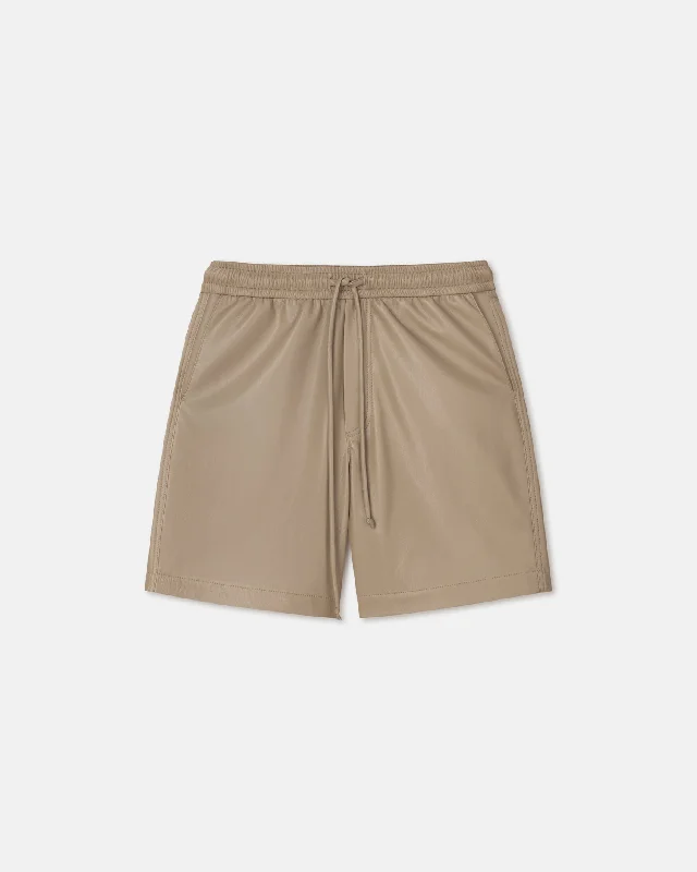 Doxxi - Okobor™ Alt-Leather Shorts - Ashy Taupe