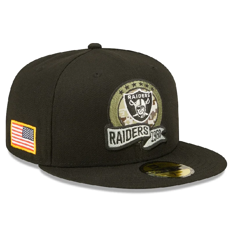 Gothic Hat-New Era Las Vegas Raiders Salute To Service 59FIFTY Fitted Hat 2022