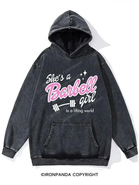 Camo Hoodie-She is a barbell girl WASHED GYM HOODIE