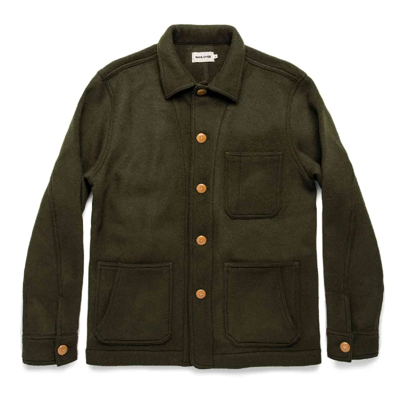 Hardshell Jacket-The Ojai Jacket in Olive Wool