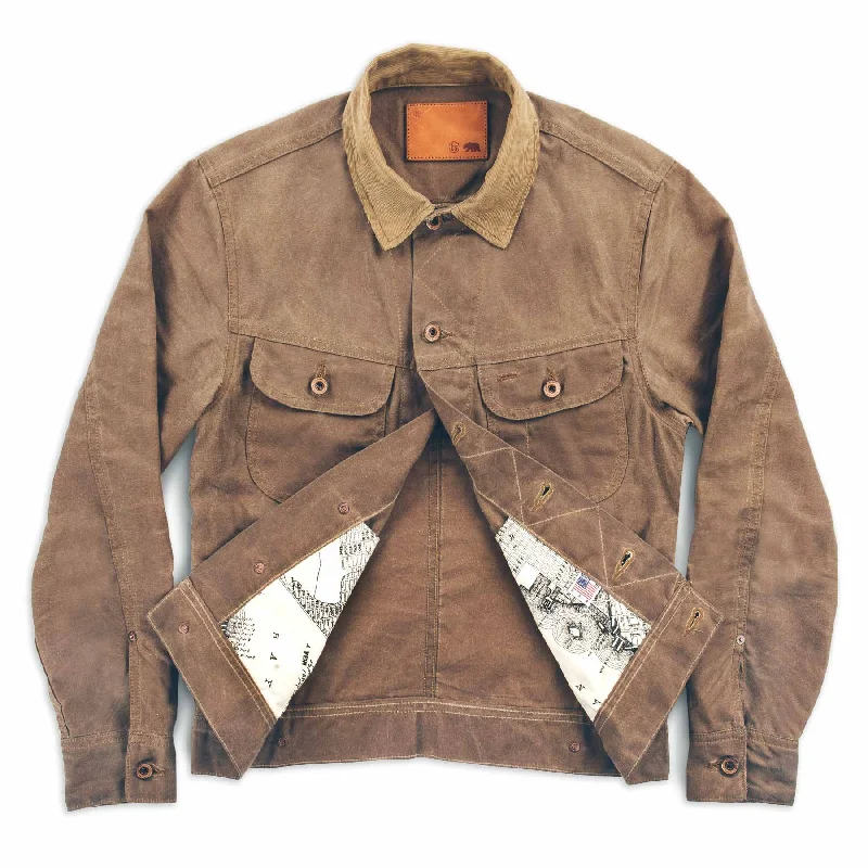 Ski Jacket-The Long Haul Jacket in Field Tan Waxed Canvas