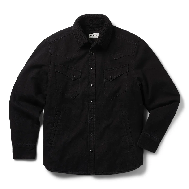 Cycling Jacket-The Western Shirt Jacket in Washed Coal