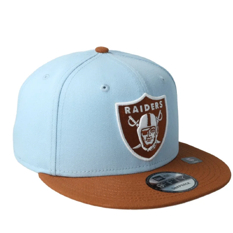 Movie Hat-New Era Las Vegas Raiders 2-Tone Color Pack 9FIFTY Snapback Hat -Light Blue/Rust