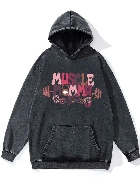 Snowboarding Hoodie-Muscle Mommy Washed Gym Hoodie