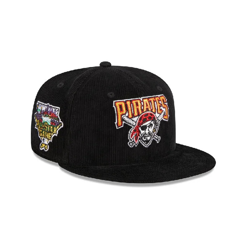 Knit Hat-New Era Pittsburgh Pirates Side Patch corduroy Fitted Hat-Black