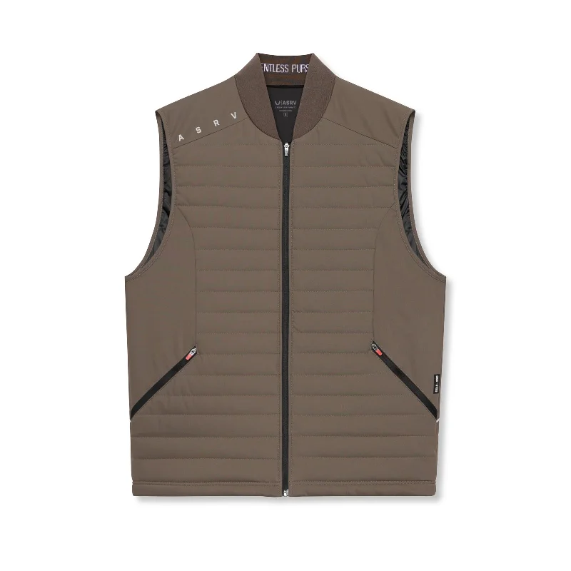 Varsity Jacket-0720. Waterproof Insulated Run Vest  - Deep Taupe