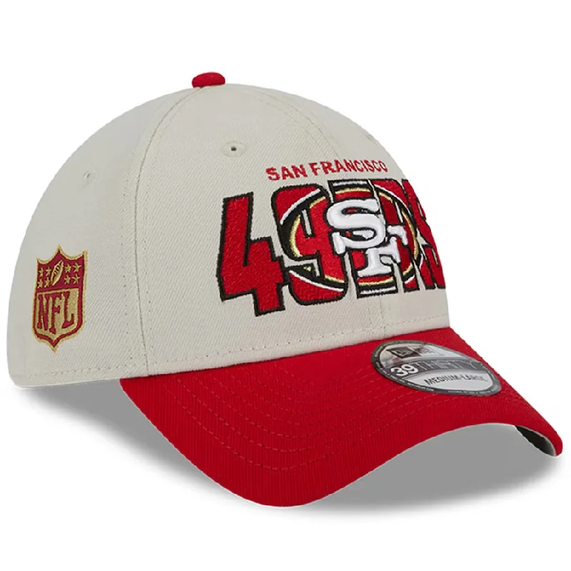 Fisherman Hat-New Era San Francisco 49ERS 2023 NFL Draft 39THIRTY Flex Hat - Stone/Red