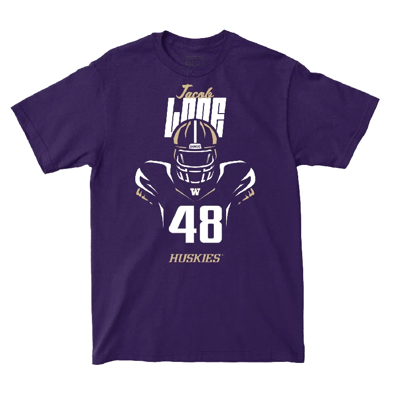 Oversized T-Shirt-Football Silhouette Purple Tee - Jacob Lane