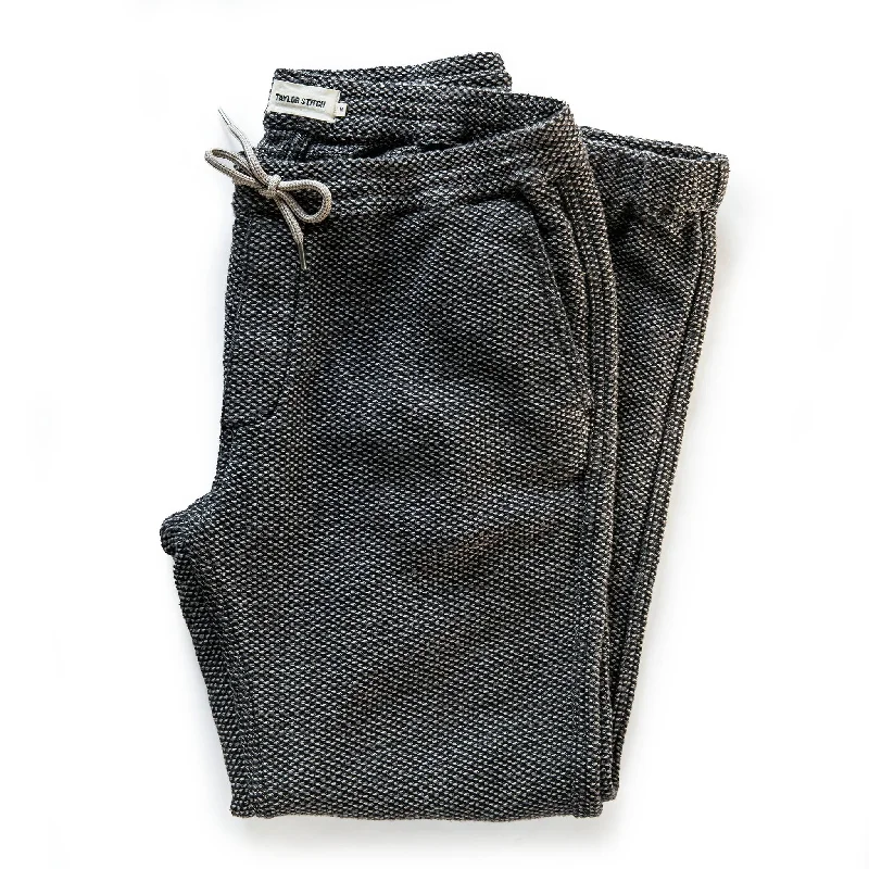 The Apres Pant in Charcoal Sashiko