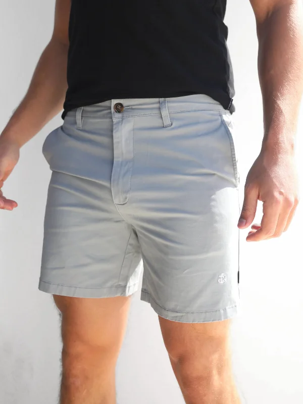 Cotton Shorts-Stretch Chino Shorts - Grey