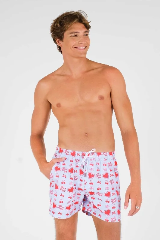 Monochrome Shorts-Men's Board Shorts / Candy Hearts