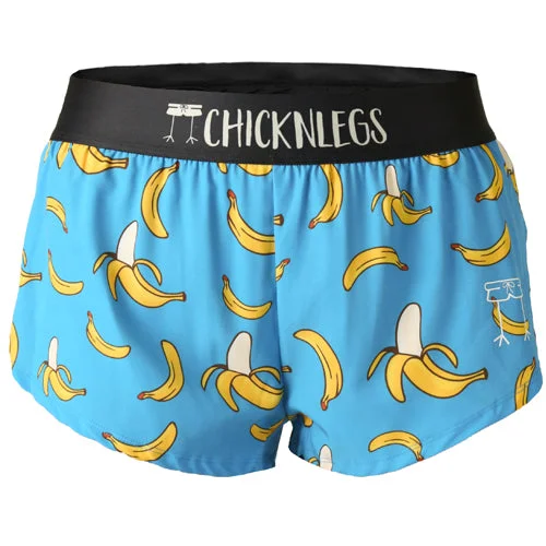 Swim Shorts-Women's Blue Bananas 1.5" Split Shorts