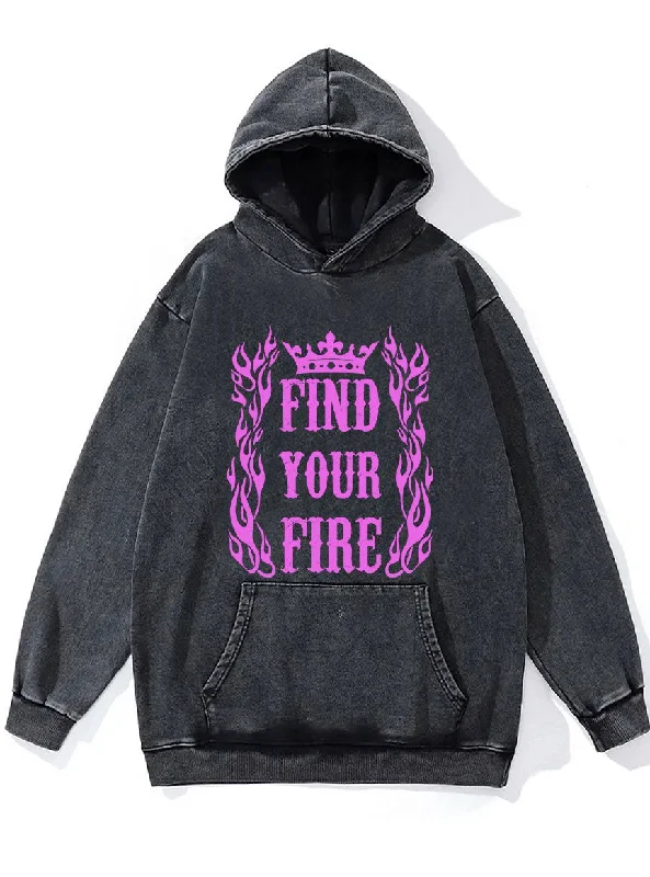 Lightweight Hoodie-Find Your Fire Washed Gym Hoodie