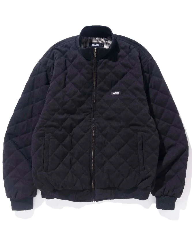 Fleece Jacket-EMBROIDERED QUILTED JACKET