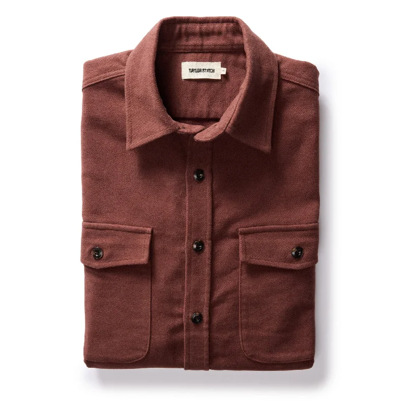 Limited Edition Jacket-The Maritime Shirt Jacket in Black Cherry Moleskin