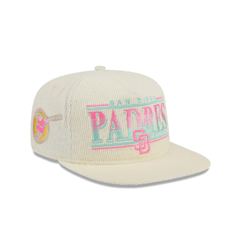 Dragon Hat-New Era San Diego Padres  Corduroy Throwback The Golfer Snapback Hat