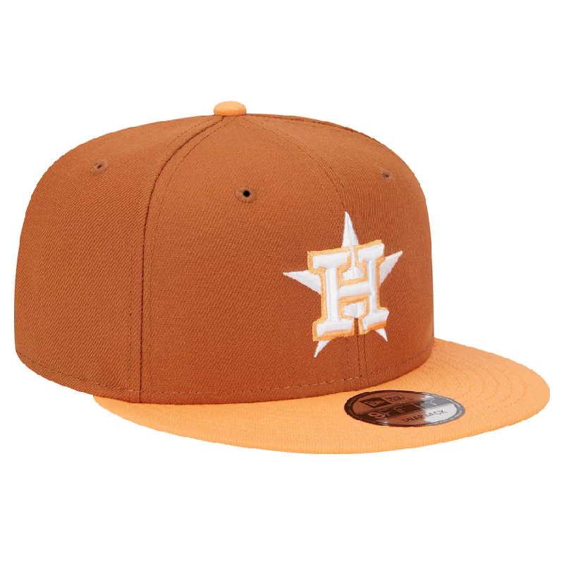 Waterproof Hat-New Era Houston Astros Color Pack 2-Tone 9FIFTY Snapback Hat-Brown/Orange