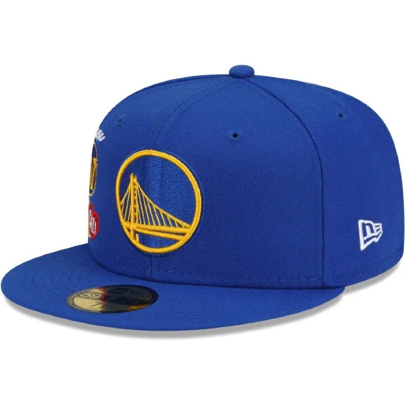 Eagle Hat-Golden State Warriors New Era Royal City Cluster 59FIFTY Fitted Hat- Blue