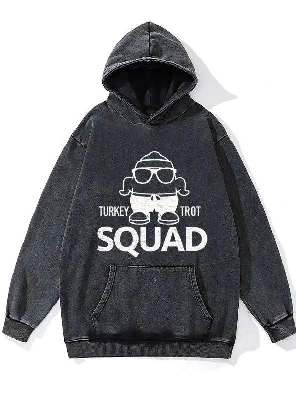 Sleeveless Hoodie-Turkey Trot Squad Washed Gym Hoodie