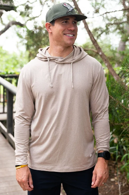 Rugby Hoodie-Performance Hoodie - Heather Khaki